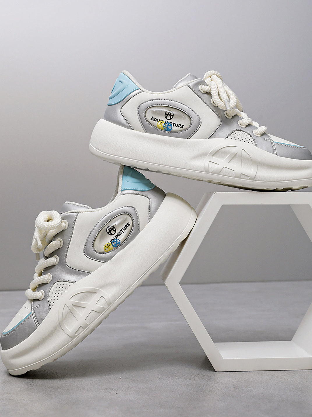 Silver Metallic PU Platform Sneakers