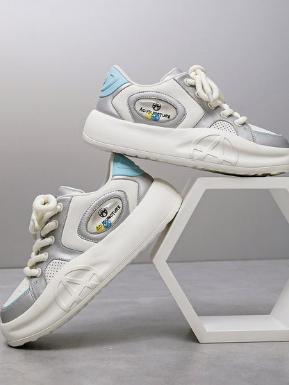 Silver Metallic PU Platform Sneakers