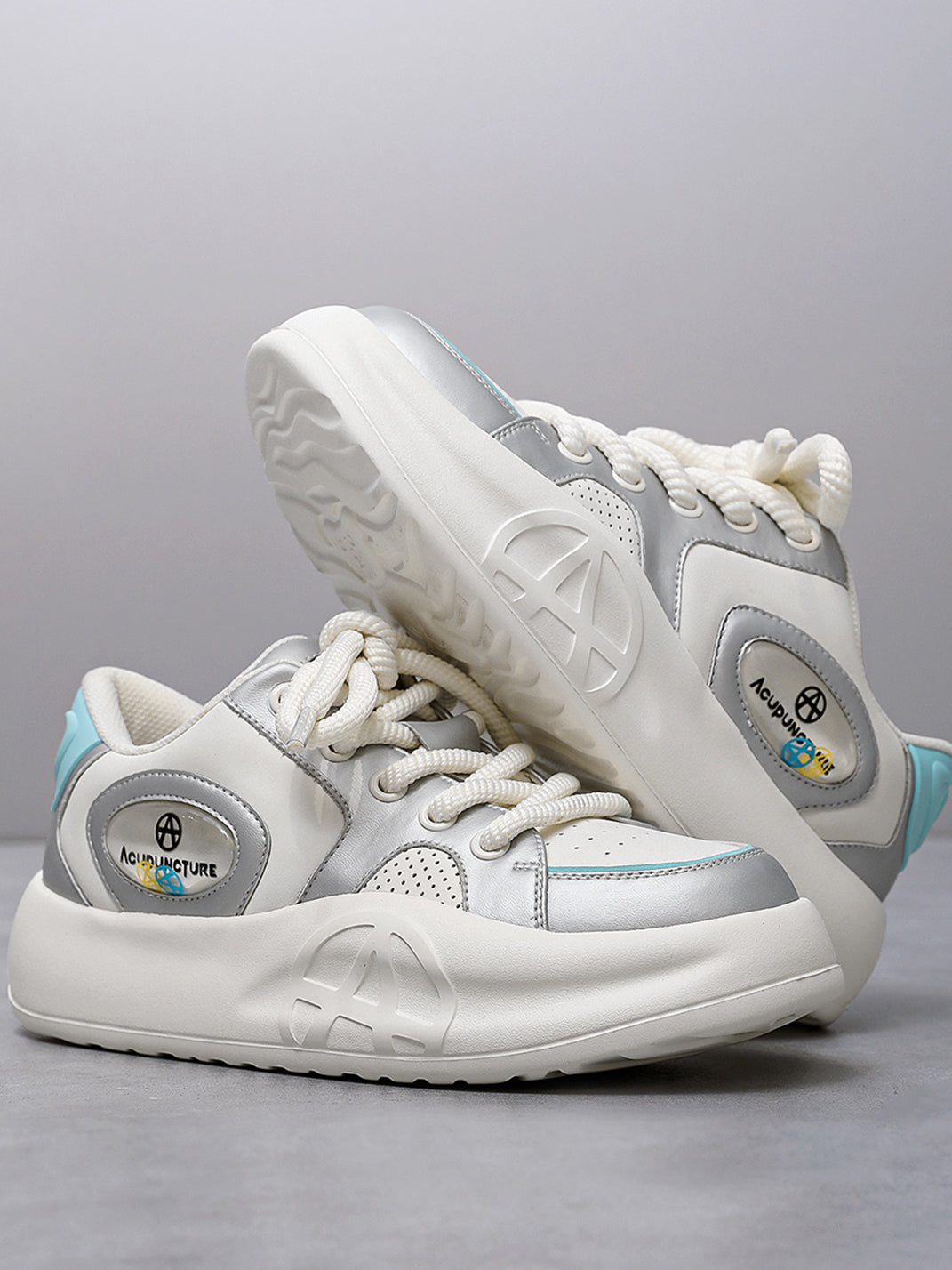 Silver Metallic PU Platform Sneakers
