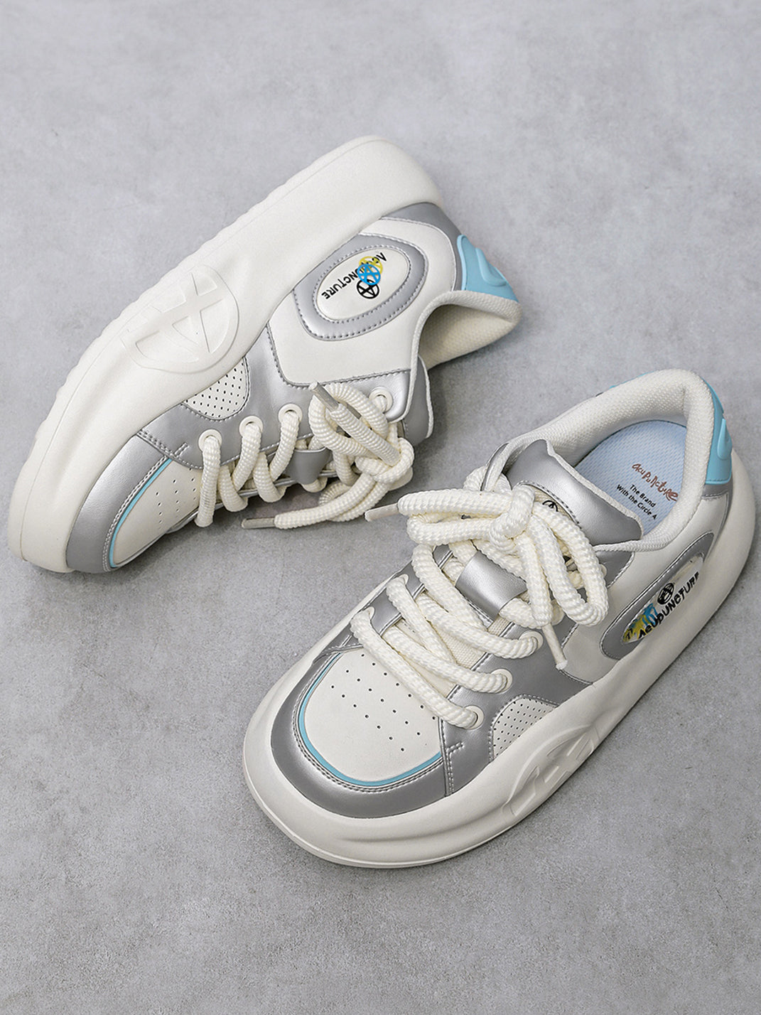 Silver Metallic PU Platform Sneakers
