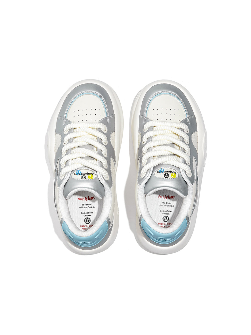 Silver Metallic PU Platform Sneakers