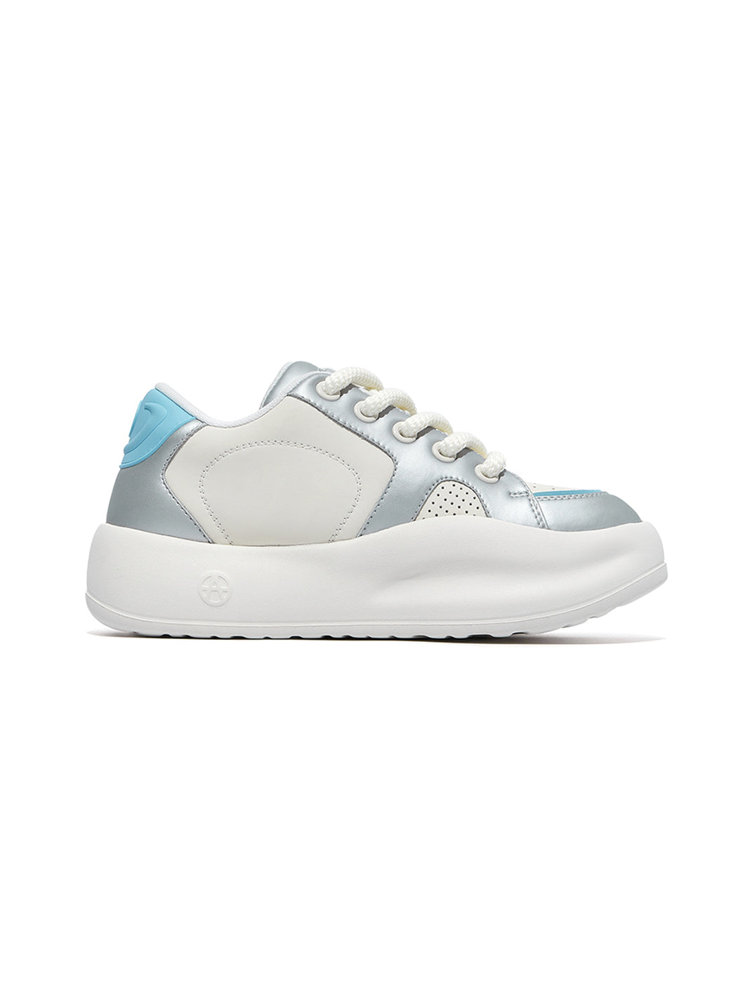 Silver Metallic PU Platform Sneakers