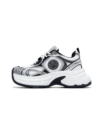 Silver Wave Chunky Dad Sneakers