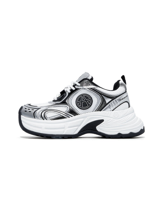Silver Wave Chunky Dad Sneakers