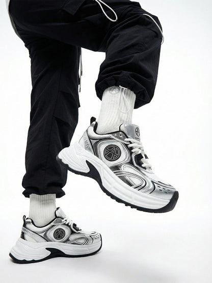 Silver Wave Chunky Dad Sneakers