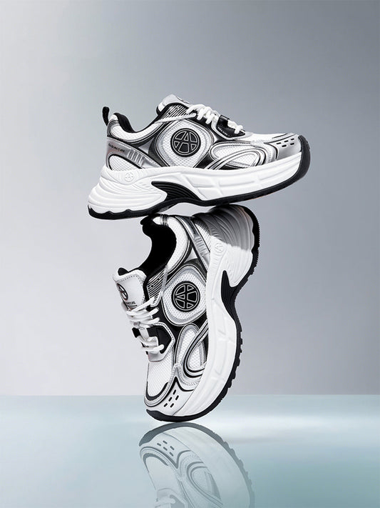 Silver Wave Chunky Dad Sneakers