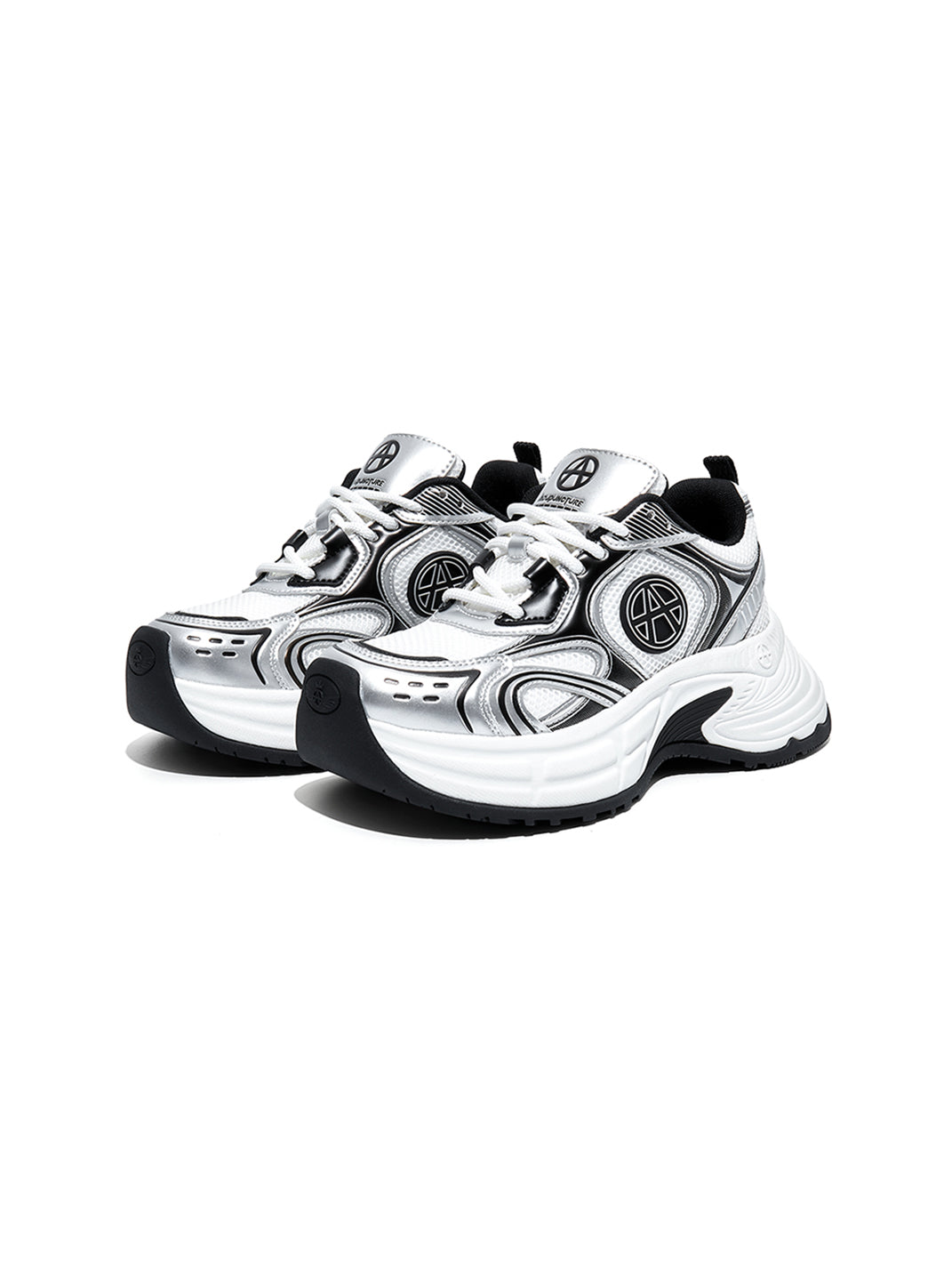 Silver Wave Chunky Dad Sneakers