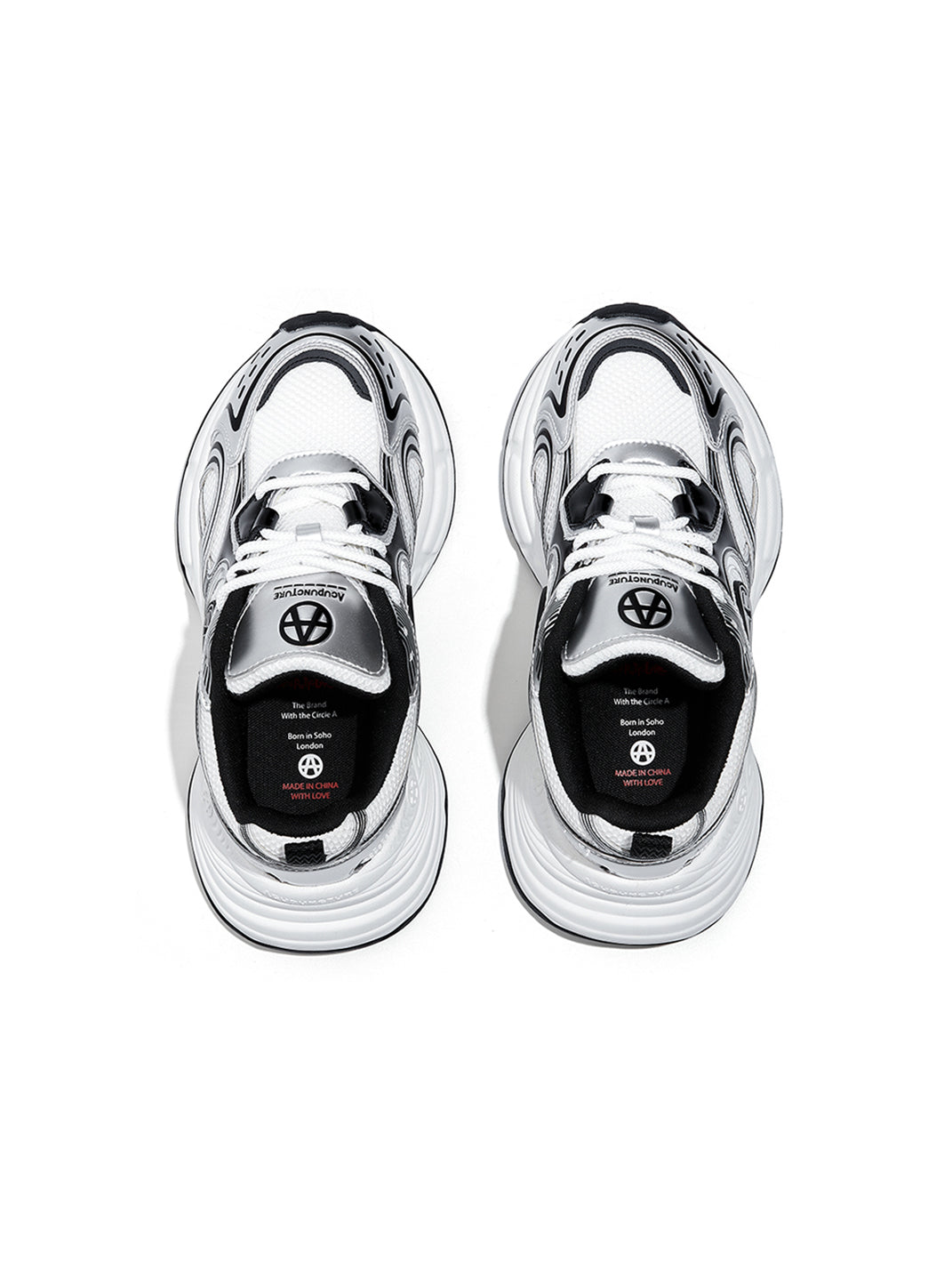 Silver Wave Chunky Dad Sneakers