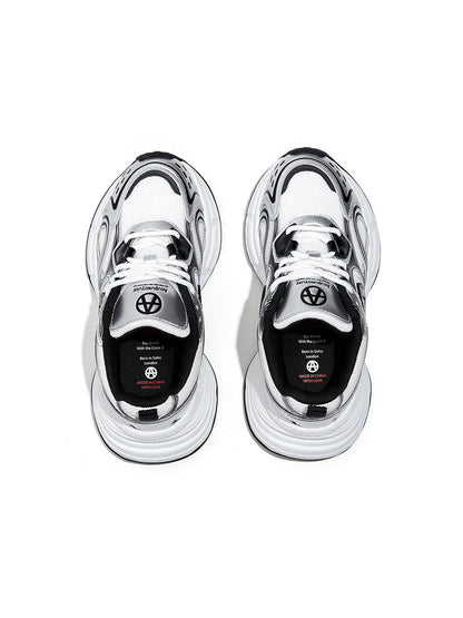 Silver Wave Chunky Dad Sneakers