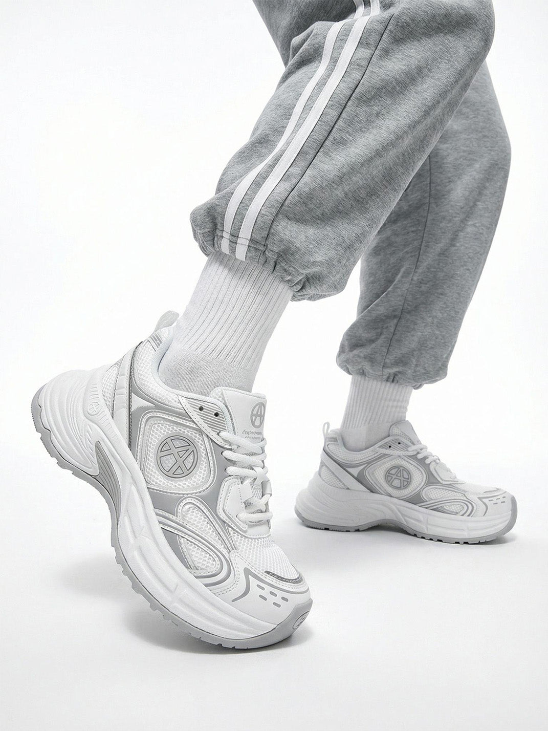 Silver Wave Chunky Dad Sneakers