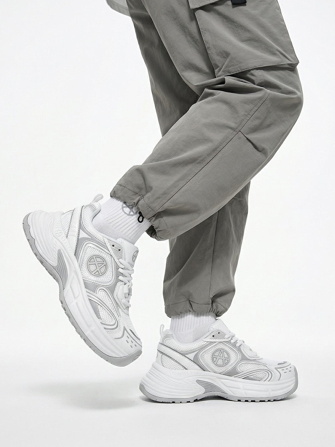 Silver Wave Chunky Dad Sneakers