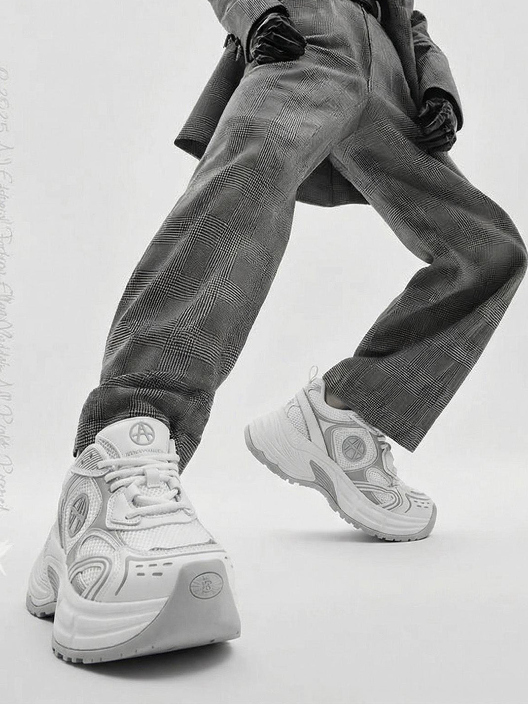 Silver Wave Chunky Dad Sneakers