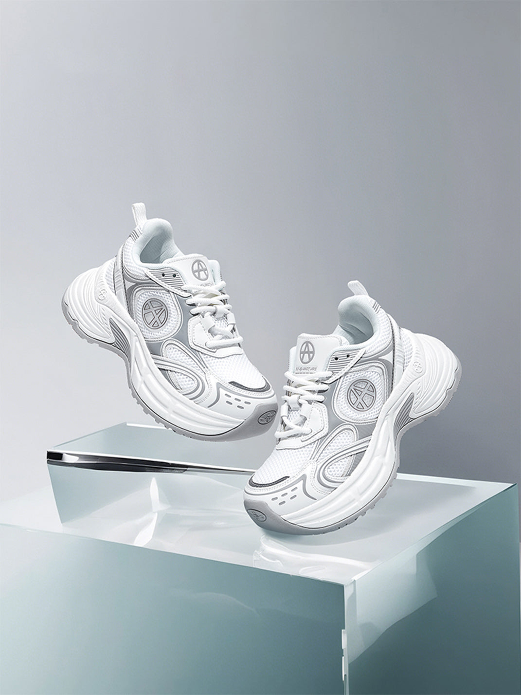 Silver Wave Chunky Dad Sneakers