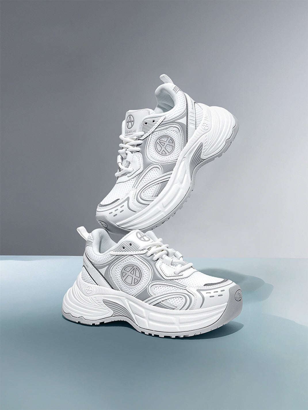 Silver Wave Chunky Dad Sneakers