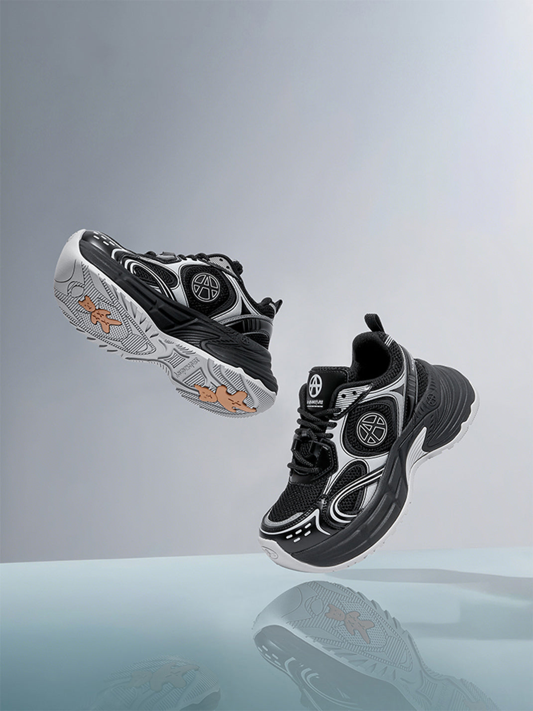 Silver Wave Chunky Dad Sneakers