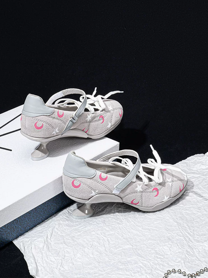 Moon-Print Low-Heel Sport Mary Janes