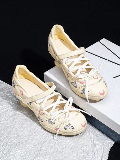 Moon-Print Low-Heel Sport Mary Janes