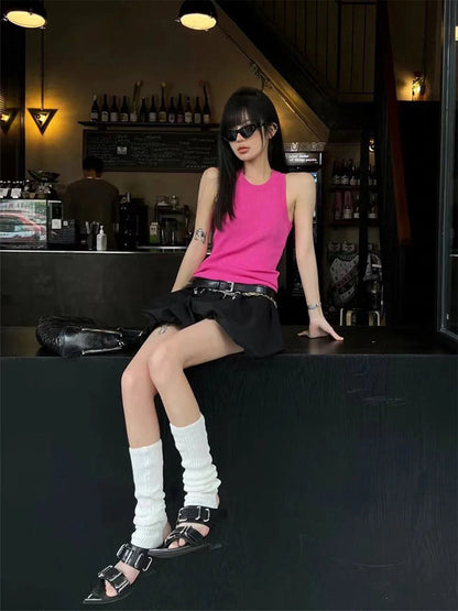 Pointed-Toe Triple-Buckle Wedge Sandals
