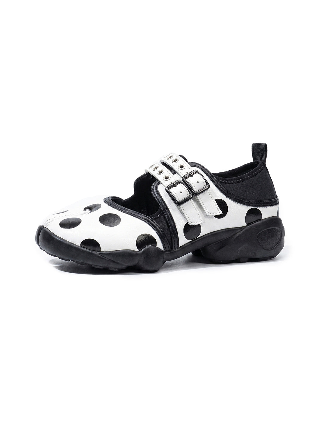 Polka-Dot Split-Toe Strapped Mary Janes