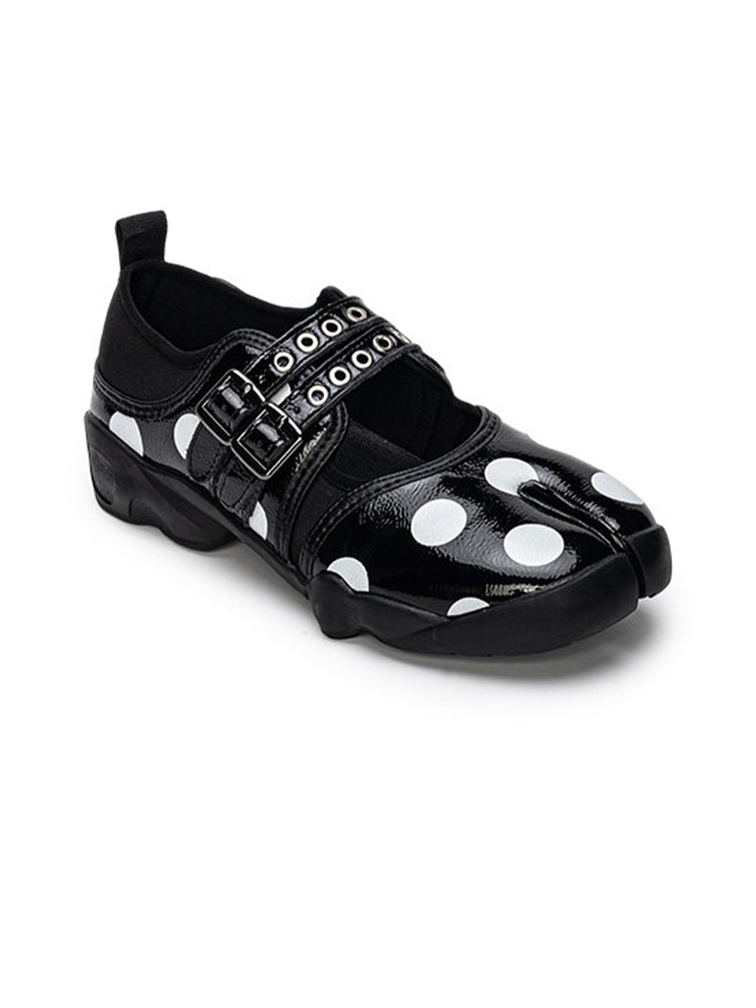 Polka-Dot Split-Toe Strapped Mary Janes