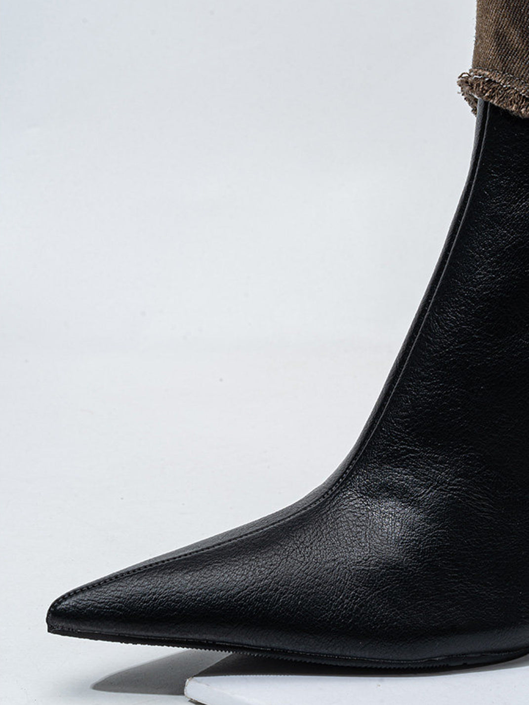 Detachable Distressed-Shaft Stiletto Boots