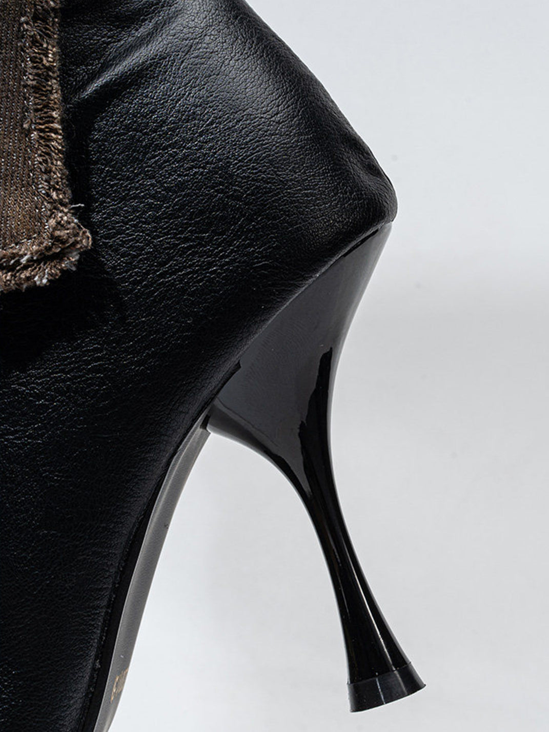 Detachable Distressed-Shaft Stiletto Boots