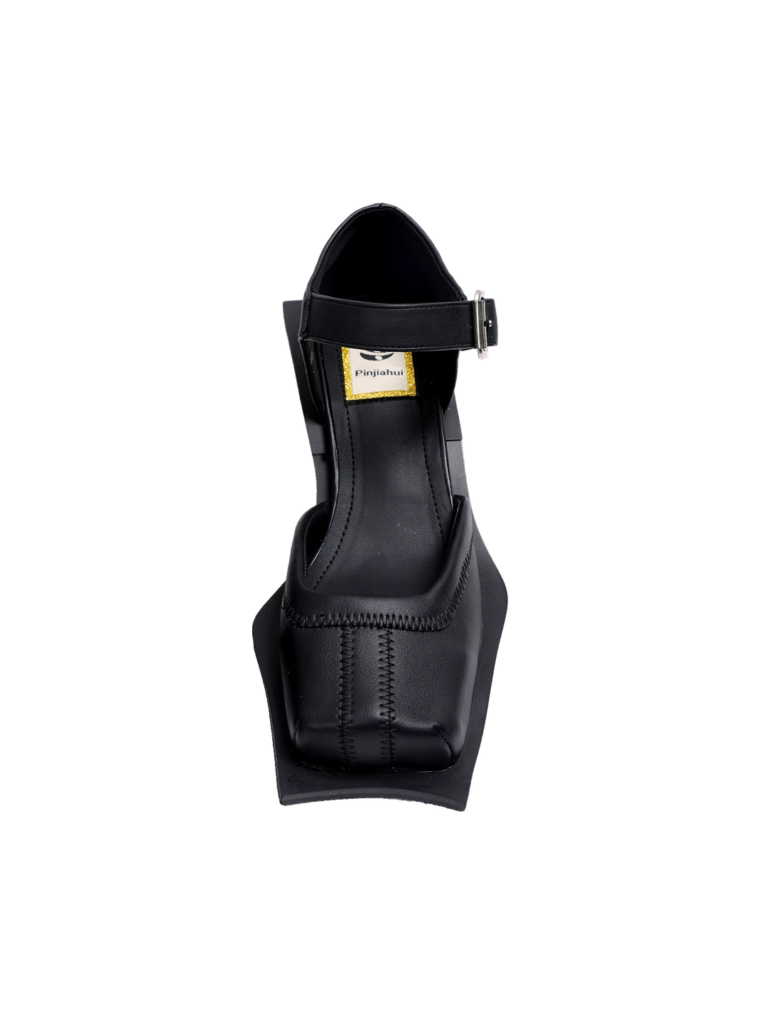 Square-Toe Cutout Block-Heel Sandals