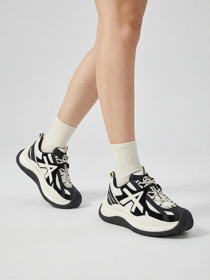 Star-Lace Wave-Sole Chunky Sneakers