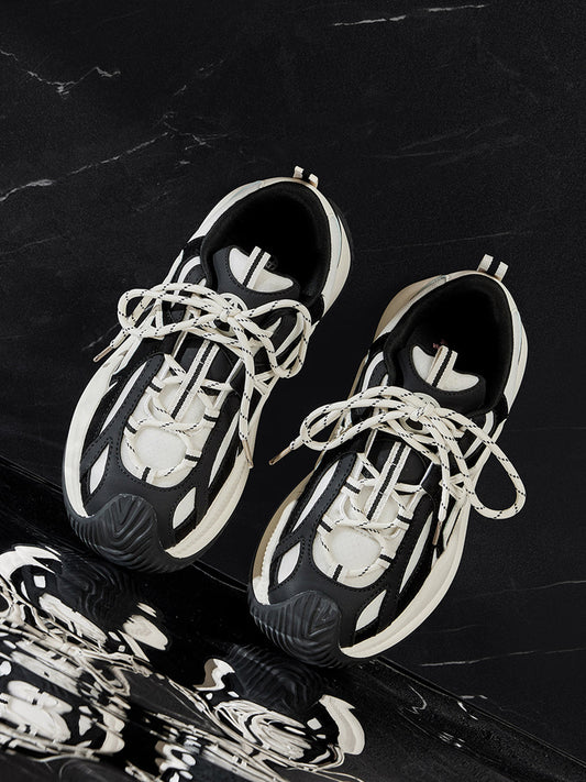 Star-Lace Wave-Sole Chunky Sneakers