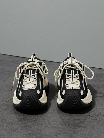 Star-Lace Wave-Sole Chunky Sneakers