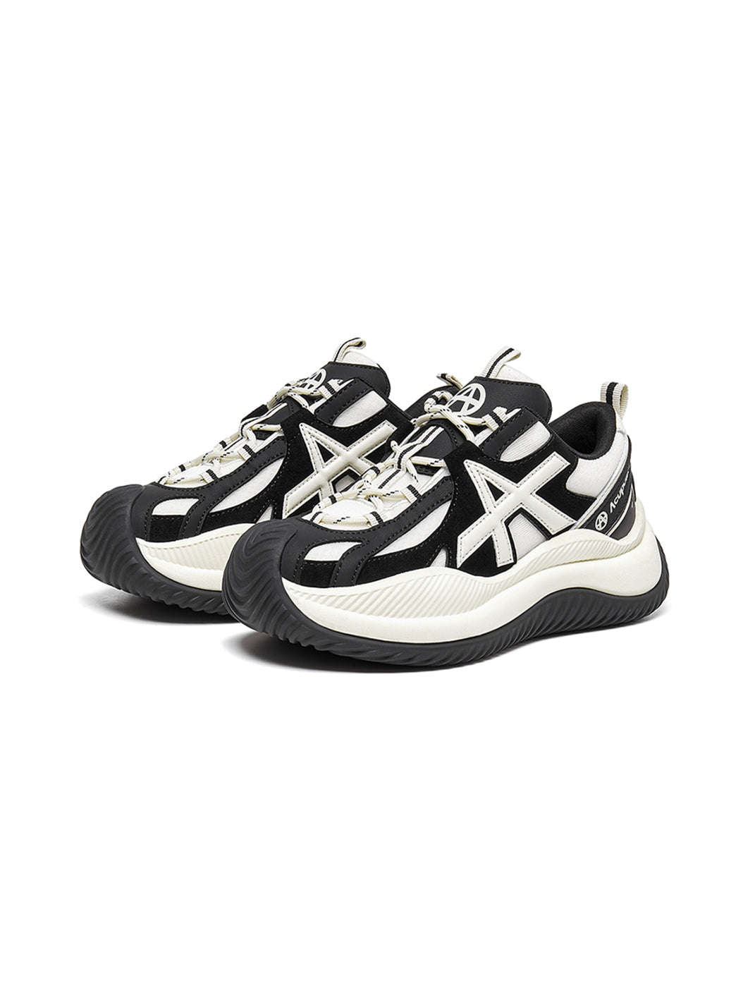 Star-Lace Wave-Sole Chunky Sneakers