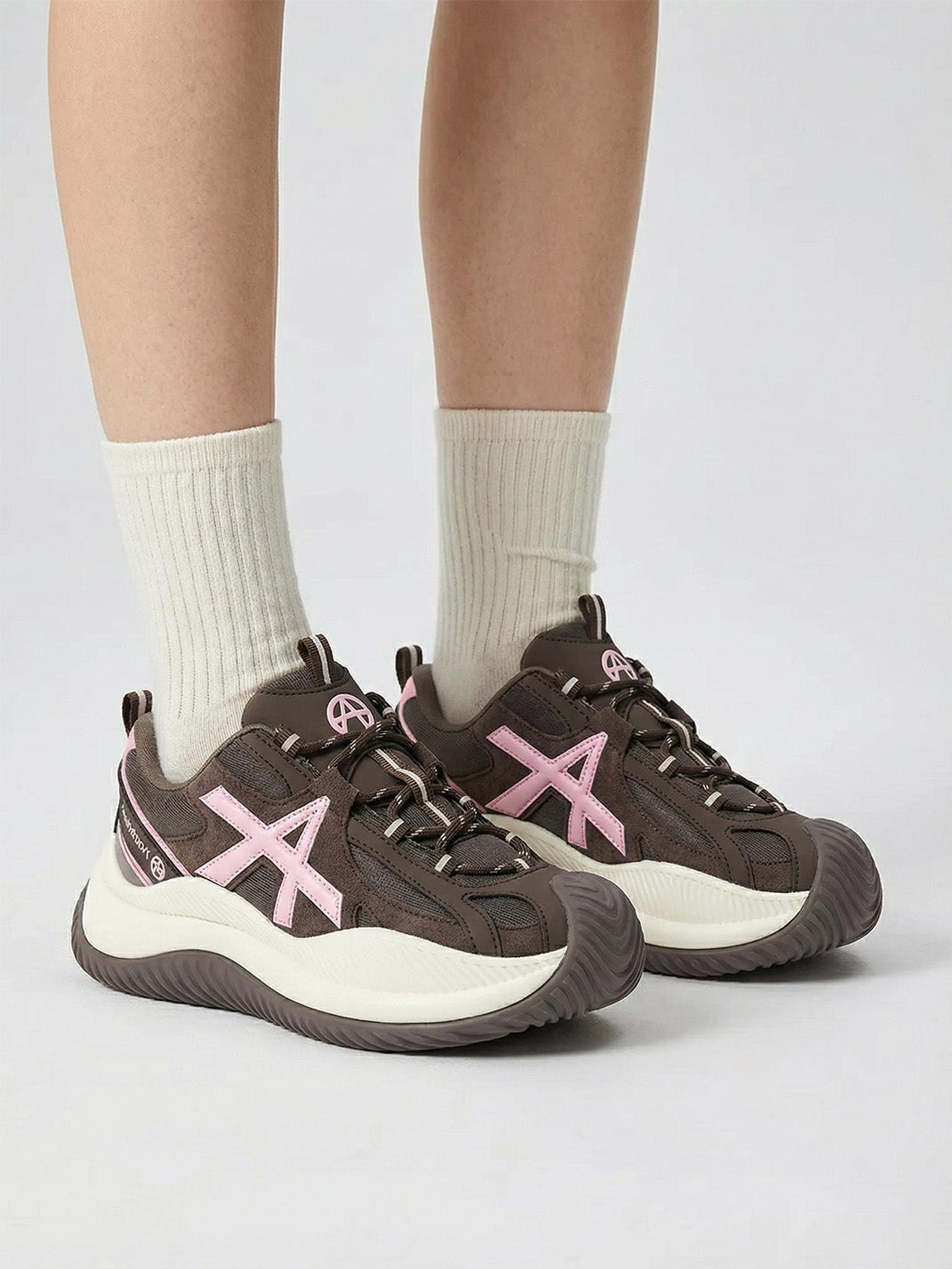 Star-Lace Wave-Sole Chunky Sneakers