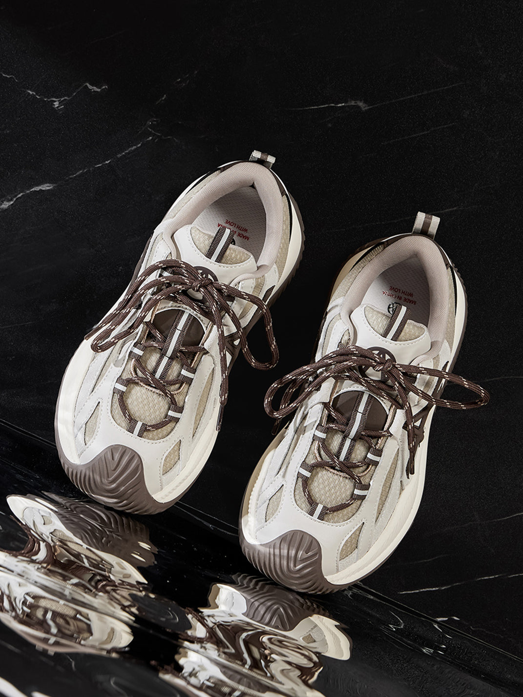 Star-Lace Wave-Sole Chunky Sneakers