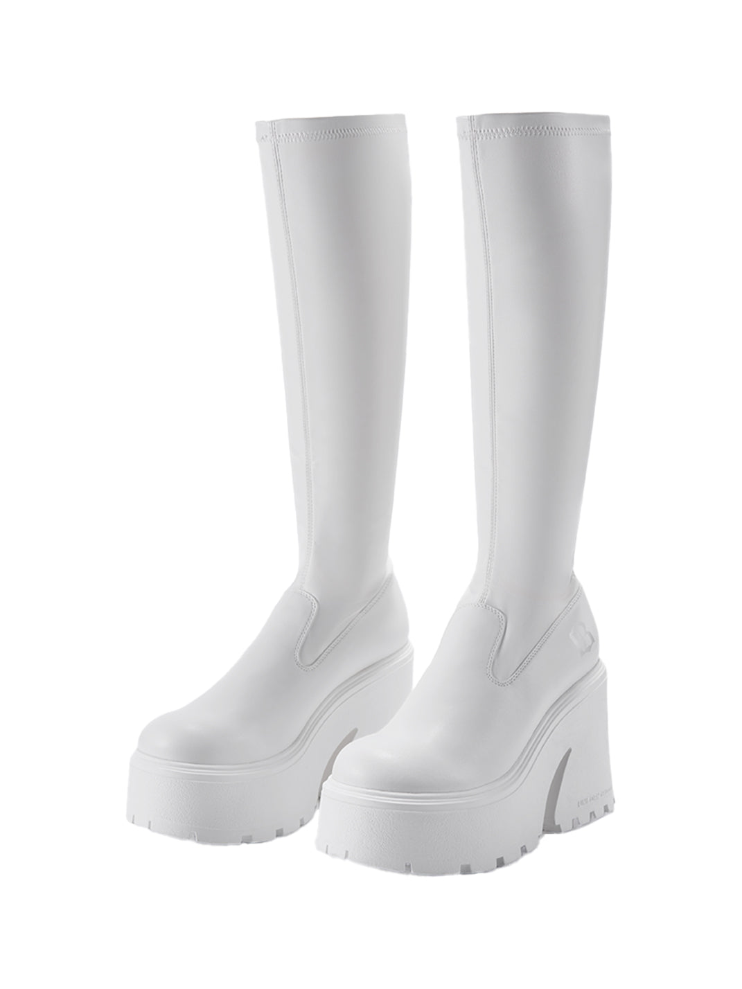 Stretch Platform Knee-High Boots