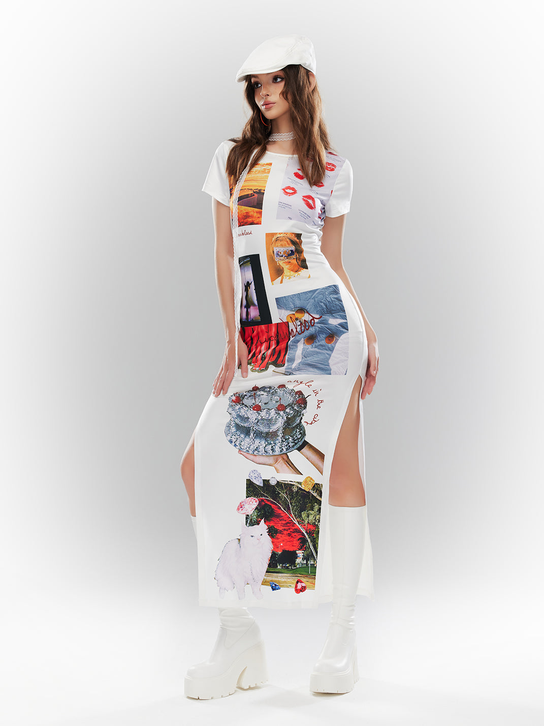 Stretch Platform Knee-High Boots