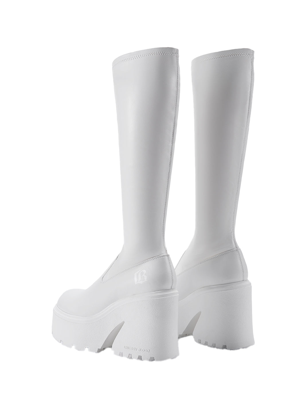 Stretch Platform Knee-High Boots