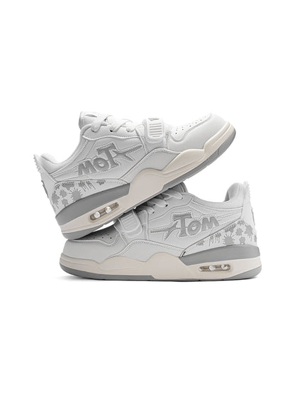 Colorblock Basketball-Inspired Court Sneakers