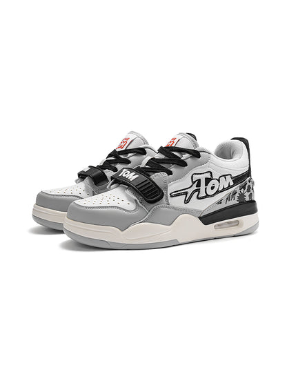 Colorblock Basketball-Inspired Court Sneakers