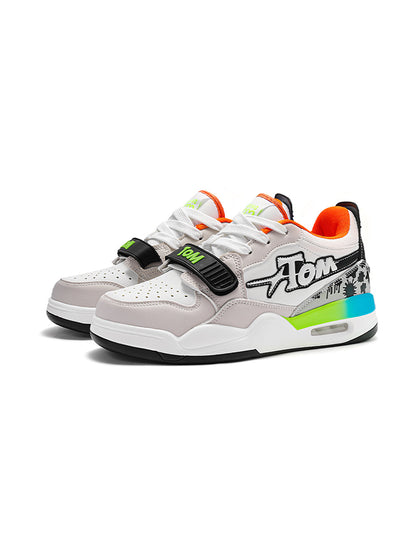 Colorblock Basketball-Inspired Court Sneakers