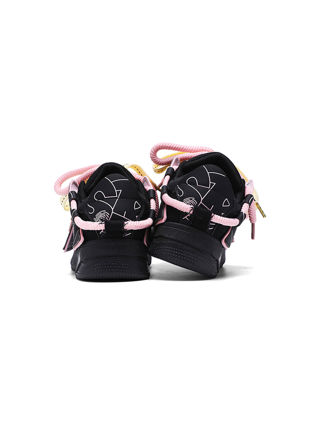 Graphic Pink-Trim Chunky Low-Top Sneakers