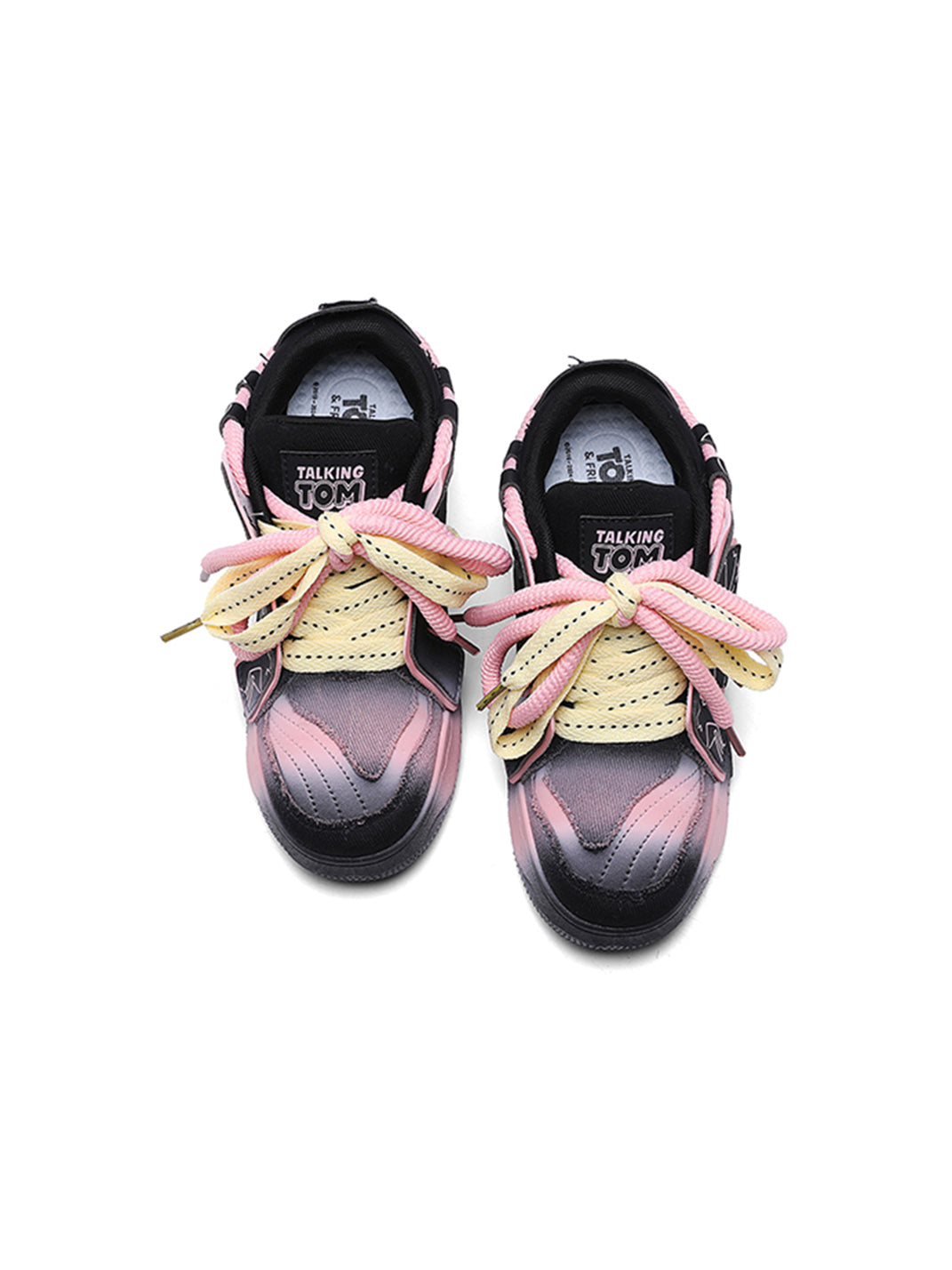 Graphic Pink-Trim Chunky Low-Top Sneakers