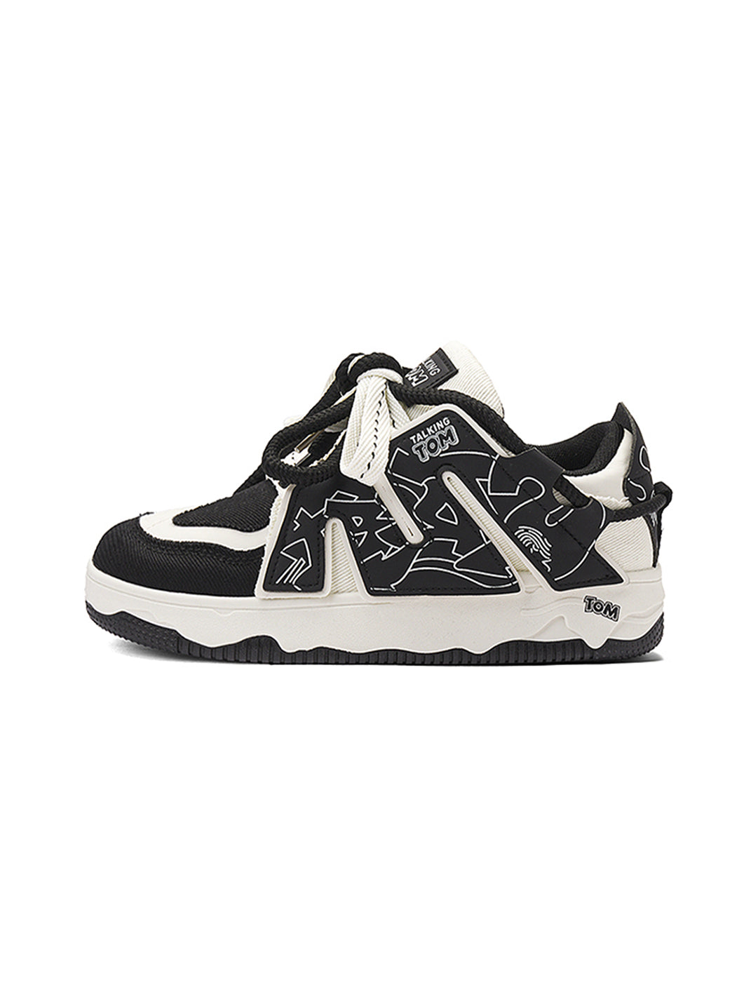 Graphic Pink-Trim Chunky Low-Top Sneakers