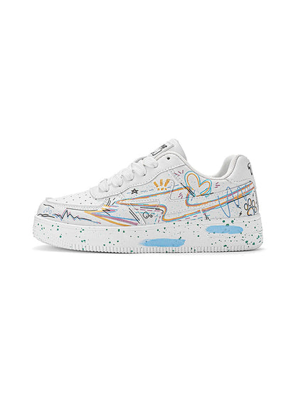 Graffiti Lightning Low-Top Court Sneakers