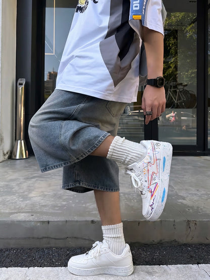 Graffiti Lightning Low-Top Court Sneakers