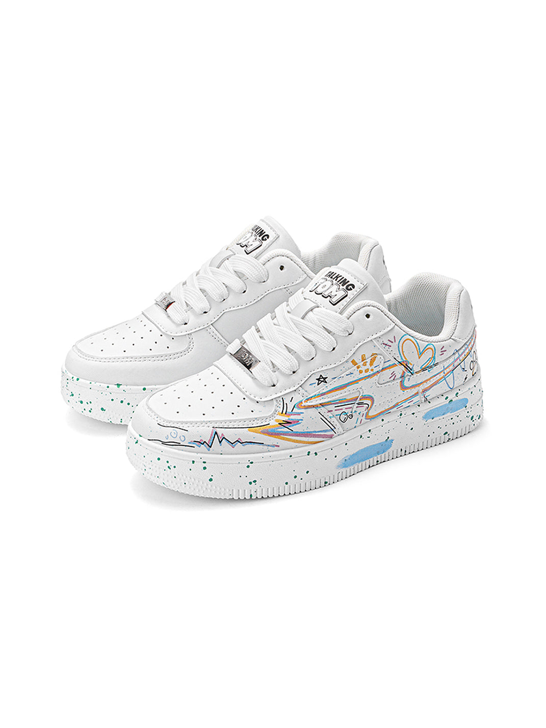 Graffiti Lightning Low-Top Court Sneakers