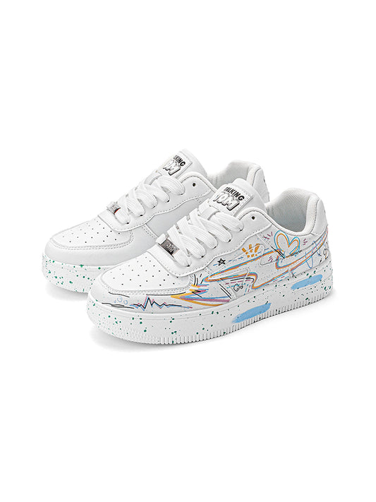 Graffiti Lightning Low-Top Court Sneakers