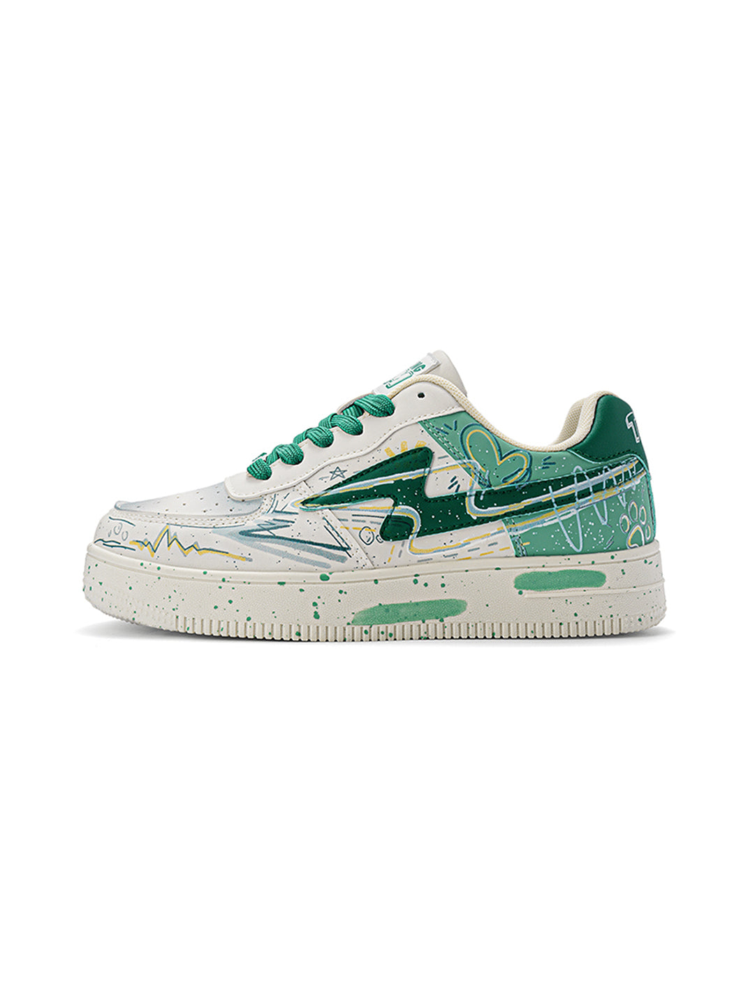 Graffiti Lightning Low-Top Court Sneakers