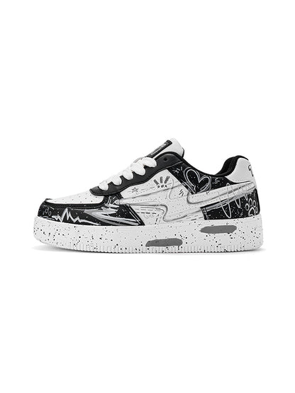 Graffiti Lightning Low-Top Court Sneakers