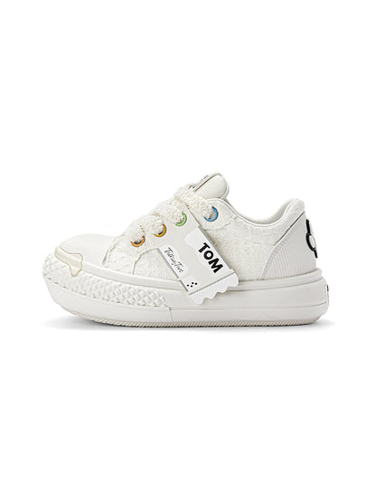 Contrast Graphic Chunky-Sole Low-Top Sneakers