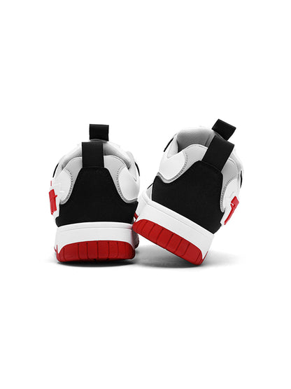 Oversized-Letter Colorblock Court Sneakers